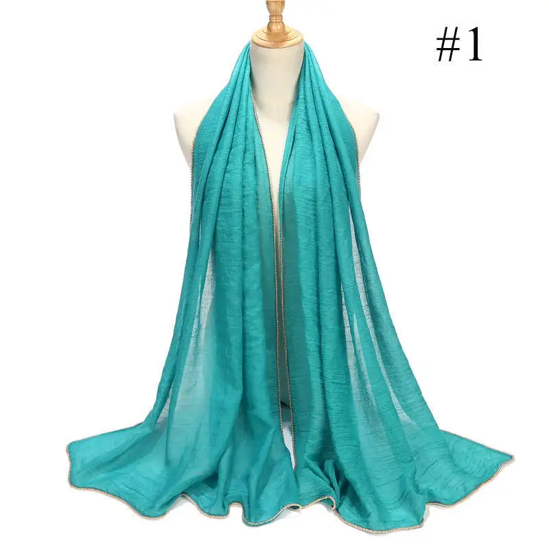 Монохромный шифрования хлопковый шарф с рисунком конопли Сращивание цепи бисера