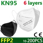 5-200 FFP2 Маска Защитная KN95 маска для лица против пыли фильтр 6-Слои рот маски Крышка многоразовые респиратор маске Быстрая доставка
