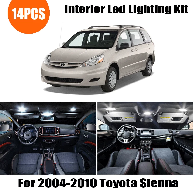 14 лампочек белый Внутренний светодиодный комплект для освещения номерного знака