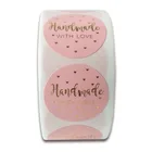 Золотые наклейки ручной работы с сердцем 1 дюйм свадебные наклейки 500 этикеток для вечерние украшения конверты печатные канцелярские наклейки