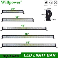SUV Car Roof Tri-Row LED Bar 22 32 42 50 52 inch LED Light Bar For Ford Jeep Chevy Truck SUV AWD 4WD Driving Lamp 4x4 Lightbar