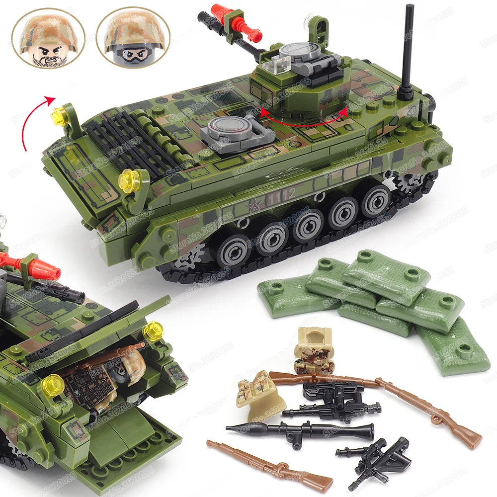 

Военный Перезагрузка тип 86 гусеничный бронированный боевой автомобиль строительный блок WW2 фигурки с оружием модель транспорта игрушки ро...