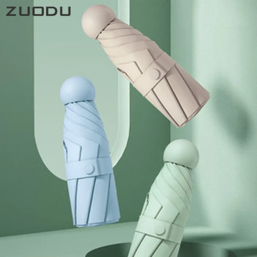 Мини зонт ZUODU женский компактный складной с защитой от УФ лучей|Зонтики| |