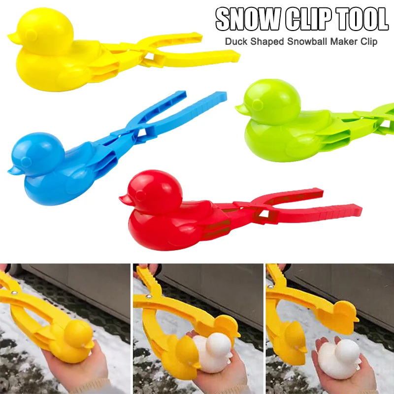 Duck Shaped Snowball Maker Clip Children Outdoor Plastic Winter Snow Sand Mold Tool for Snowball Fight Outdoor Fun Sports Toys