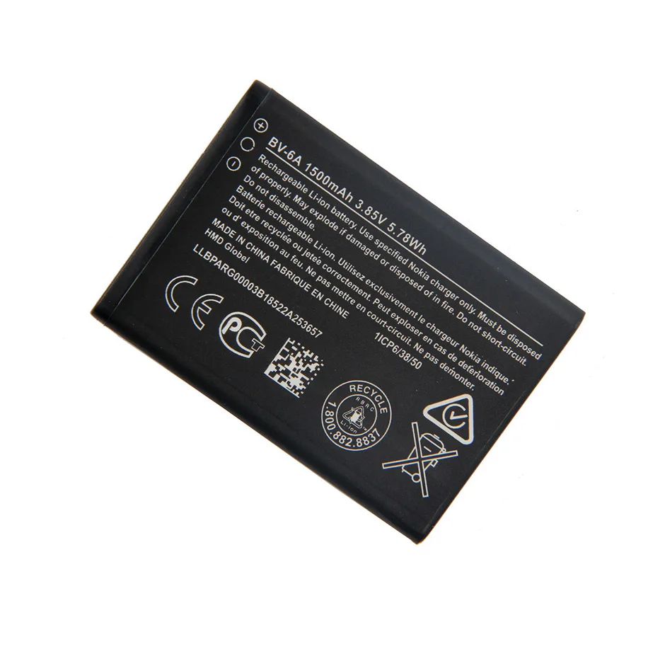 BV-6A для Nokia банан 2060 3060 5250 C5-03 8110 4G 1500 аккумулятор для телефона, мАч