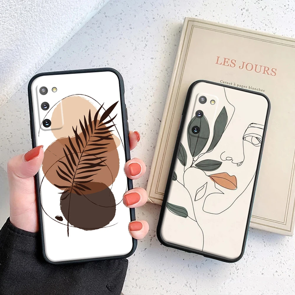 

Phone Case For Samsung Galaxy S8 S9 S10 Plus S10 S20 Lite Ultra Soft TPU Cases Smart Funda Simplicity Leaves Lines Back Cover