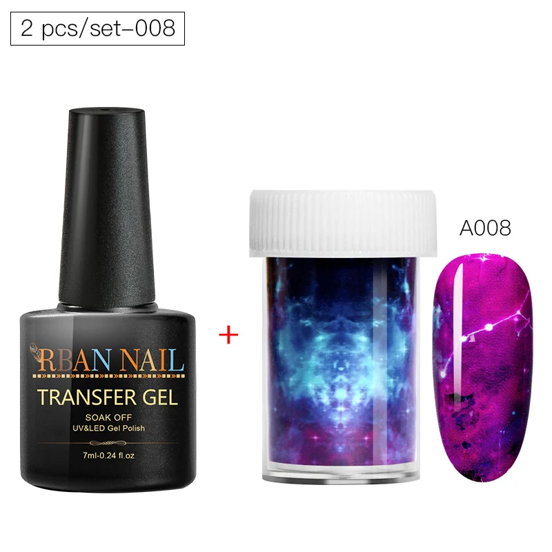 RBAN NAIL 7 мл прозрачный гель для переноса ногтей звездное небо переводная бумага красочные переводные наклейки для дизайна ногтей аксессуары для украшения - Цвет: ZH07552