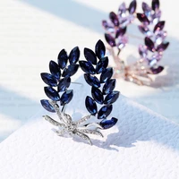 farlena fashion crystal poolive leaf brooch pins luxury rhinestones brooches for women jewelry accessories
