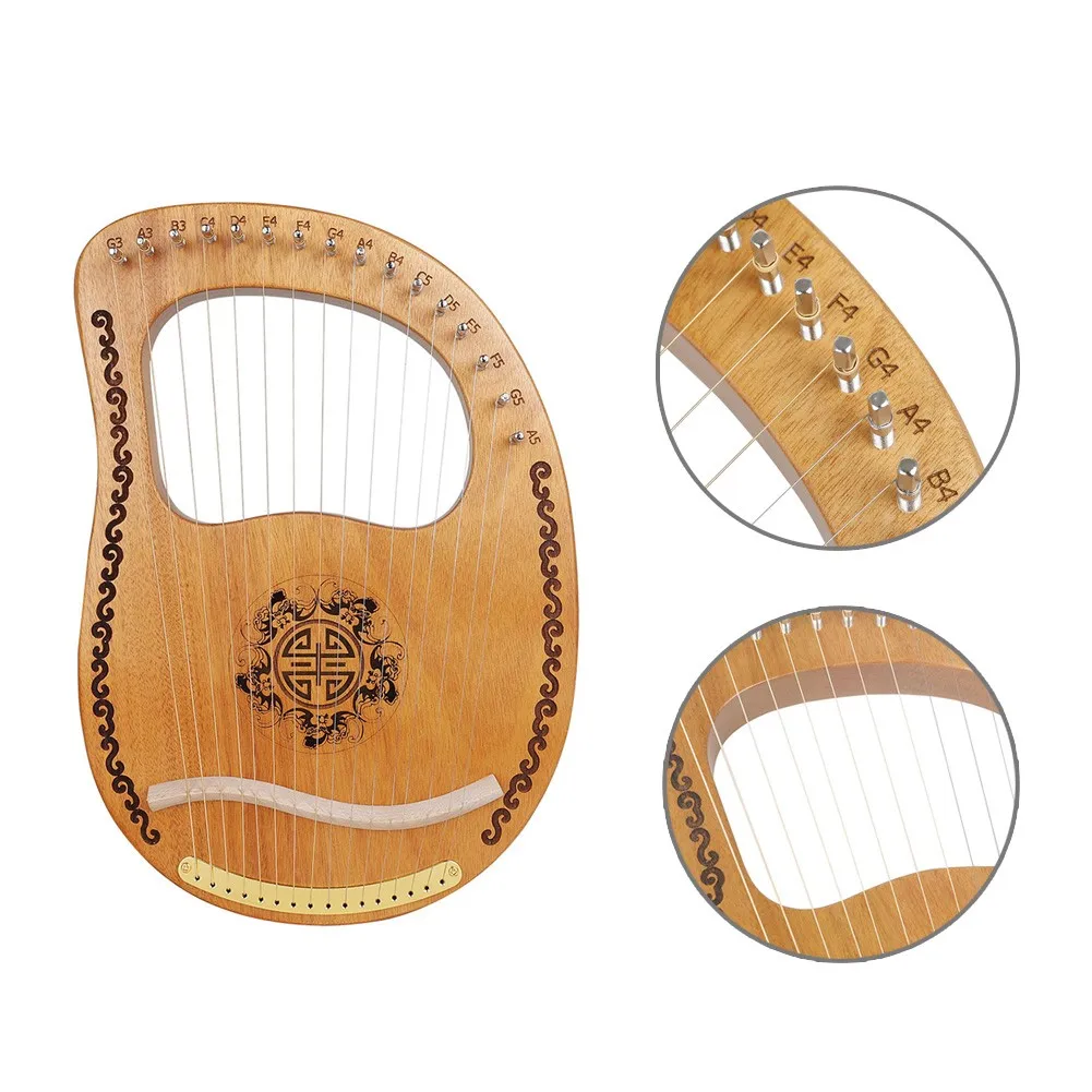 16 струн красное дерево Lyre Harp с инструментом для настройки начинающих