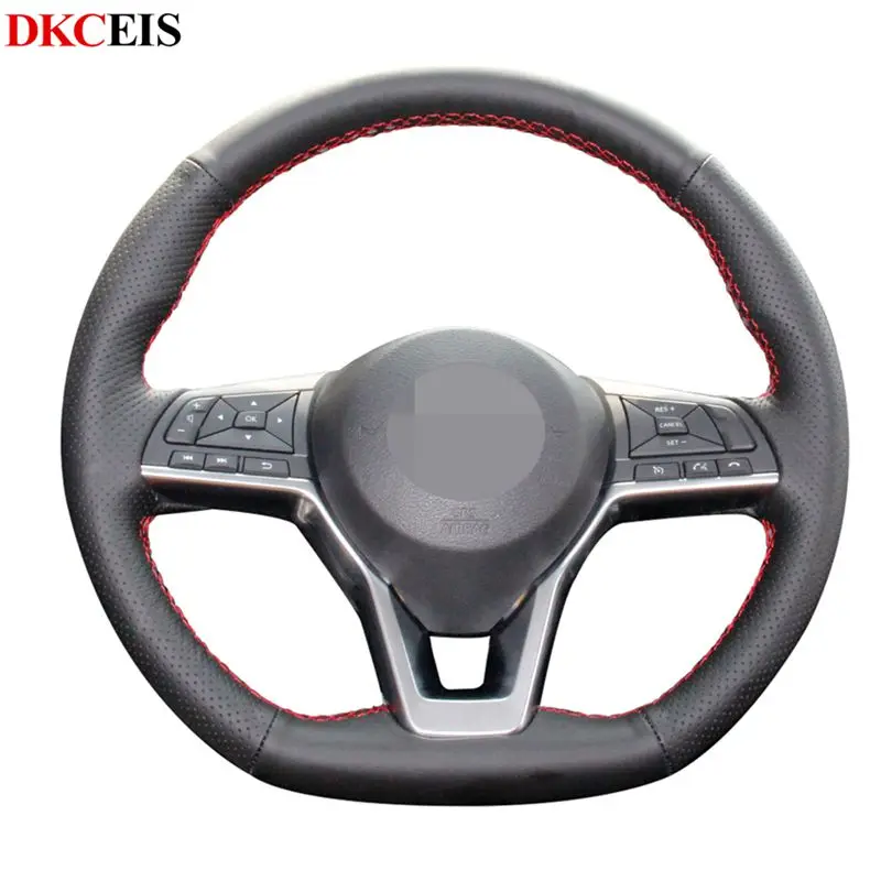 Прошитый вручную черный мягкий чехол рулевого колеса автомобиля из