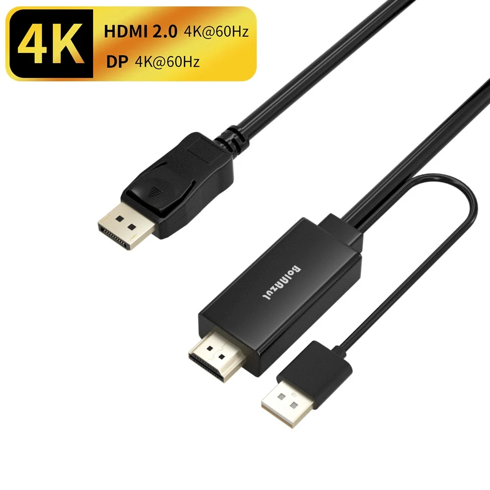 Кабель преобразователь 4K 60 Гц с HDMI на Displayport вход выход для PS4 Apple TV ПК монитор