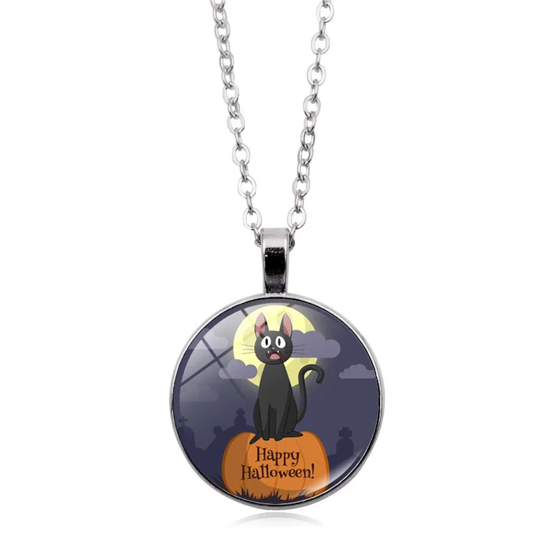 2021 Хэллоуин забавное ожерелье с тыквой для женщин ювелирные изделия стеклянный