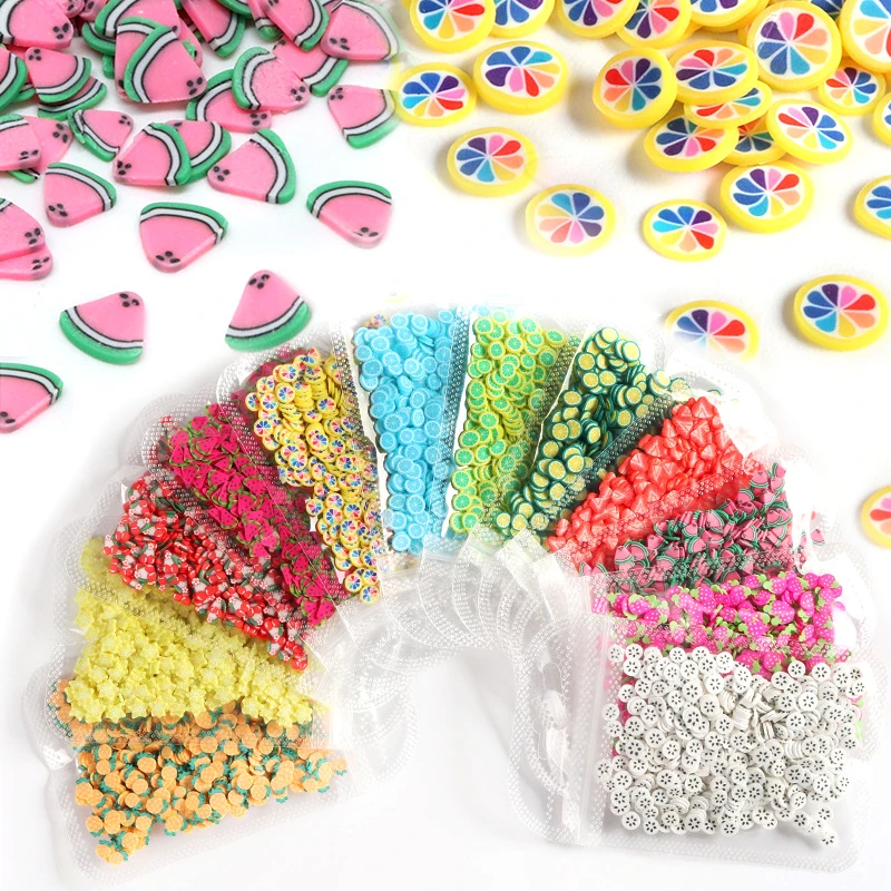 

Mixed Fruit Soft Clay Slices Polymer Clay Slime Filling Nail Art Cake Resin Epoxy Mold Filler Bag for Resin DIY Craft Making