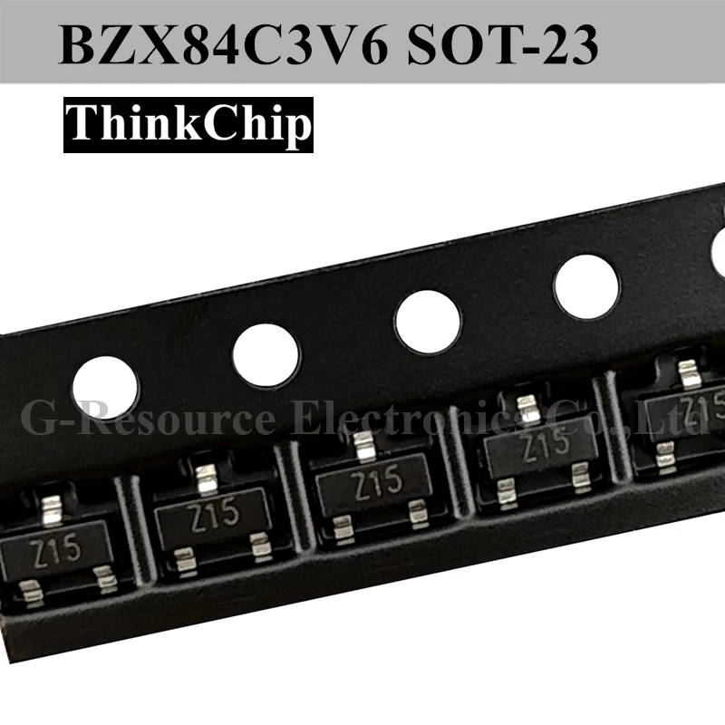 (100 шт.) BZX84C3V6 SOT 23 SMD стабилизированный диод напряжения 3 6 В (маркировка Z15)|Запасные