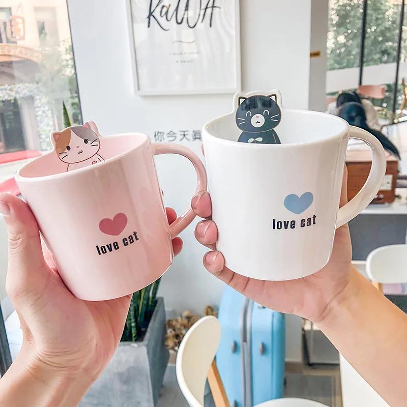 Керамическая кофейная чашка и кружки с крышкой ложкой термостойкая кружка для