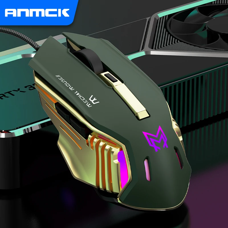 

Anmck Professional Wired Gaming Mouse 6 Button Programmable 8000DPI LED Optical USB Computer Game Mice Mause For PC laptop Gamer