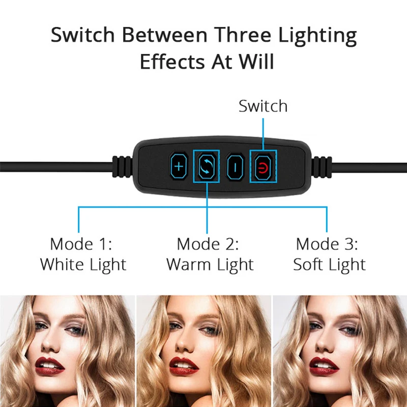 Светодиодный кольцевой светильник для селфи студисветильник лампа с