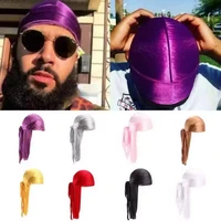 2021 men women silk satin breathable silky durag 360 wave cool bandana hat turban