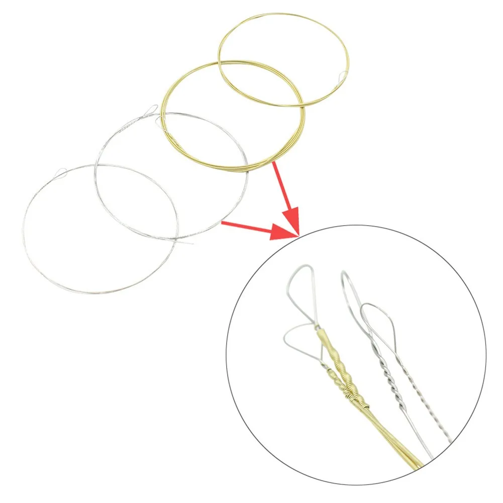 

4pcs/set Banjo String Replacement 4 String Set High Carbon Silver Steel Wrapped Copper Alloy Wound 009-030 0.23/0.41/0.58/0.76mm