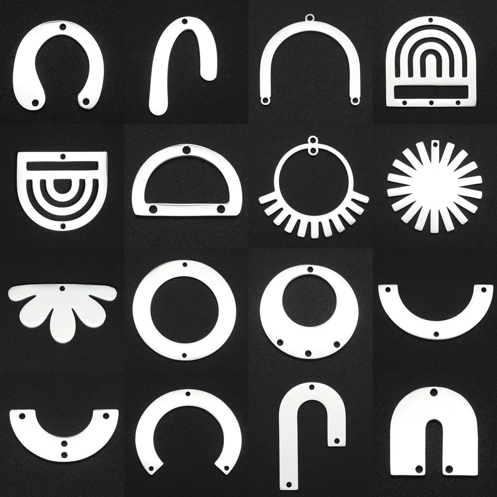 

5 шт./лот 316 серьги из нержавеющей стали с геометрическим цветком и подвеской «сделай сам», Шарм-соединитель, оптовая продажа, OEM заказ, приемл...