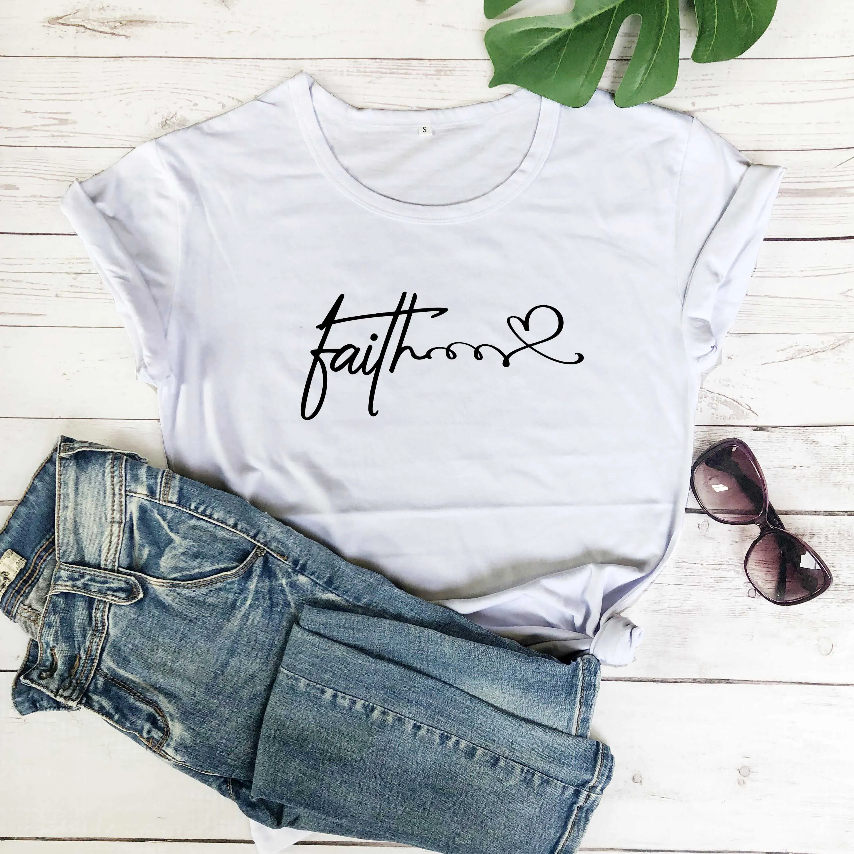 

Faith God Religious heart graphic women fashion cotton casual religion Christian Bible baptism t shirt vintage tees tops P010