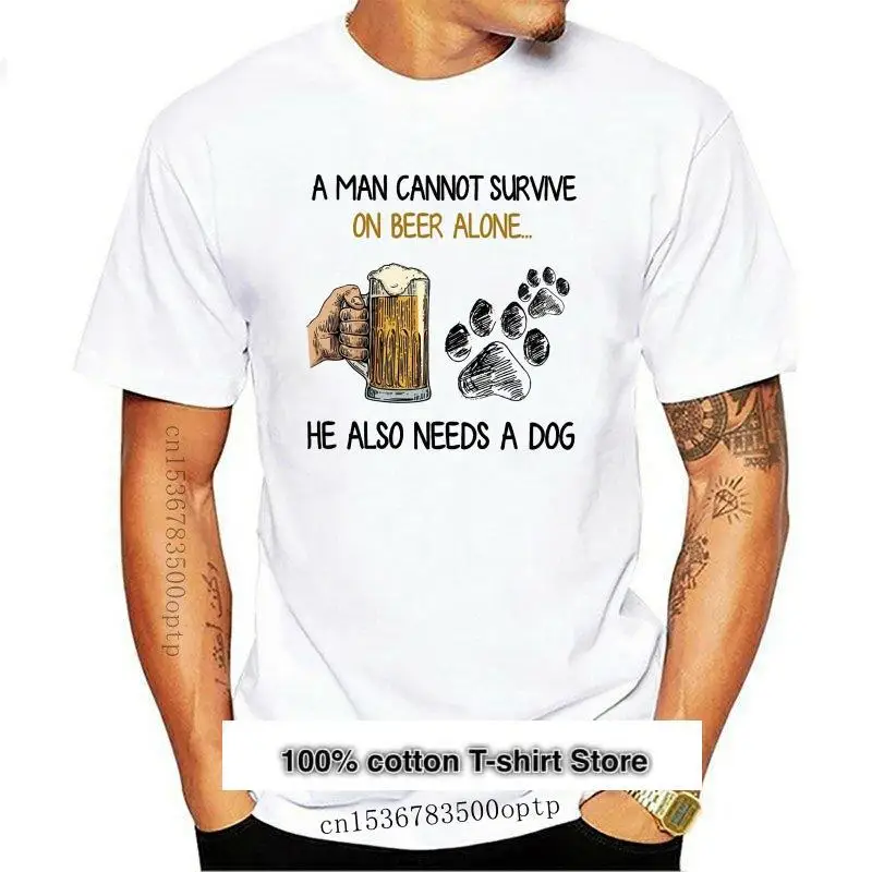 

Camiseta de una mujer que no puede pasar la cerveza sola, también necesita un perro, ropa de calle, Tops