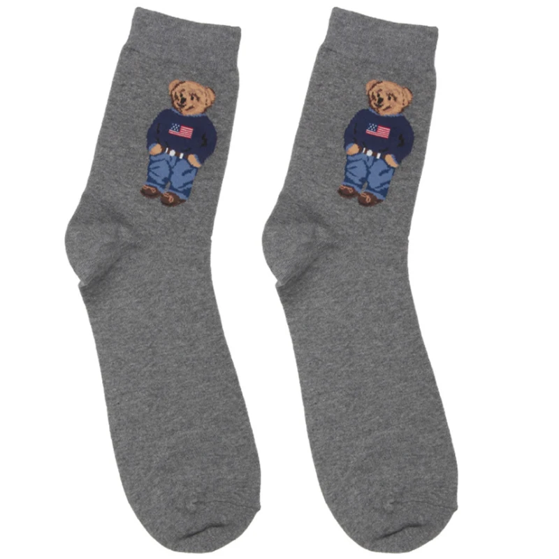 

2021 Cotton Men's Socks Bear Business Casual Sports Socks 6 Pairs/lot Sock For Gift Four Seasons