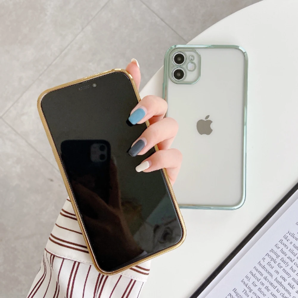 

Electroplate Shockproof Frame Case For iPhone 11 XS X 12 XR Pro Max Mini SE 2020 8 7 Plus Phone Case Cover