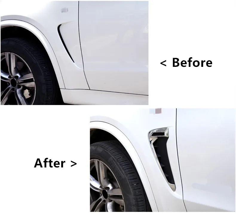 2 шт. Черный Хром ABS боковое крыло воздушный поток Впускное отверстие крышка