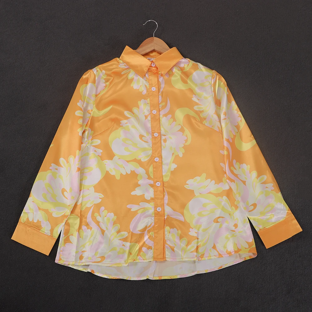 

Блузка женская оверсайз с длинным рукавом, на пуговицах