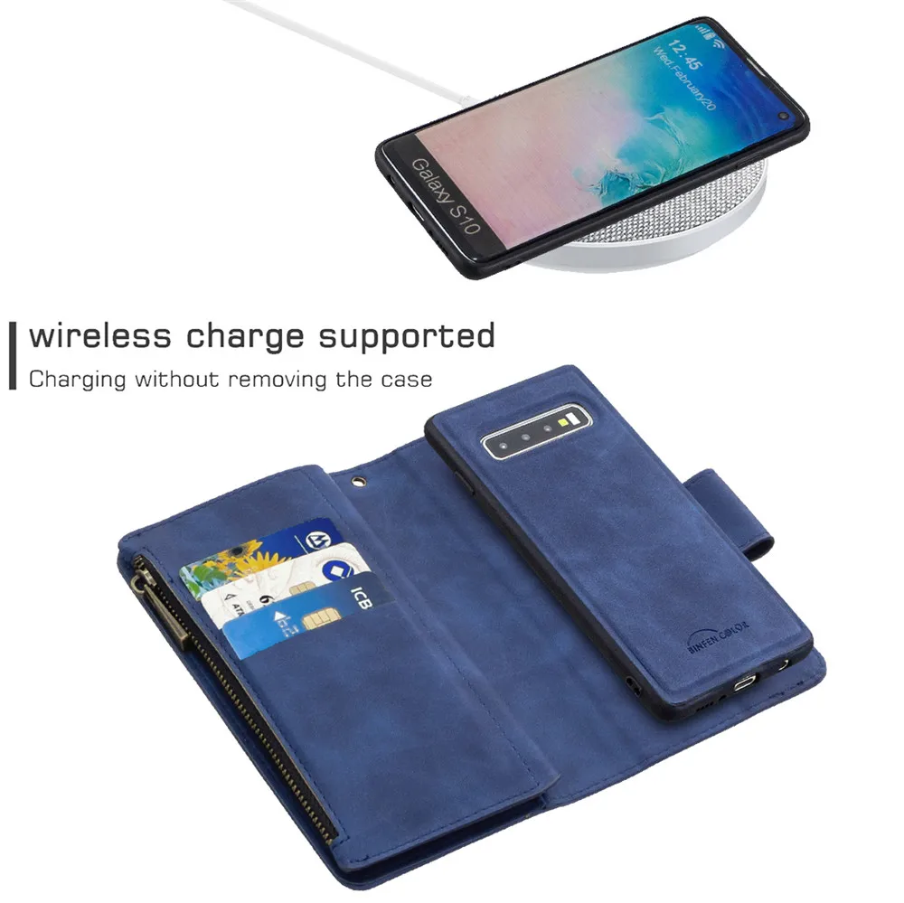 Роскошный чехол кошелек на молнии для Samsung Galaxy S20 FE S10 S9 Note 20 10 Ultra Plus Lite A81 A91 кожаный