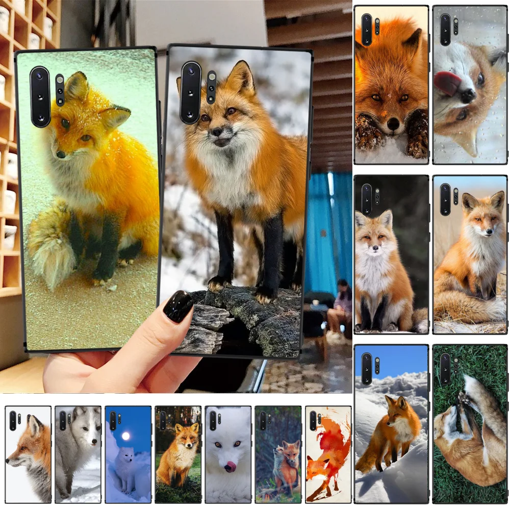 BaweiTE Snow fox TPU черный чехол для телефона Корпус Samsung A50 S10 Plus S10E Note9 Note8 7 10 Pro | Мобильные