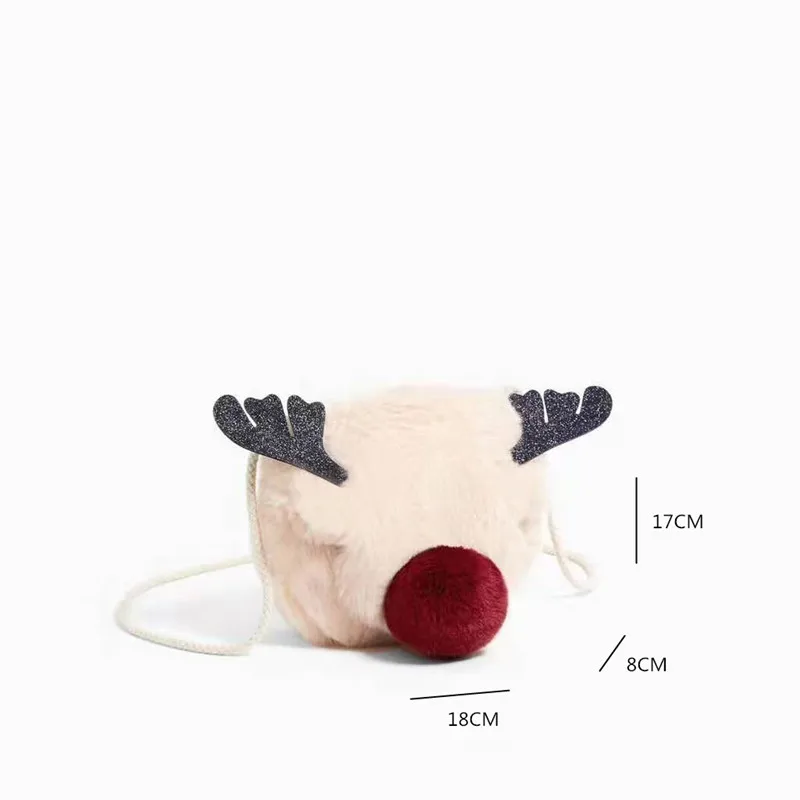 

Brand Design Luxury Handbags 2021 New Christmas Fawn Plush Women Crossbody Bags Lady Shoulder Messenger Bag Small Reindeer Bag