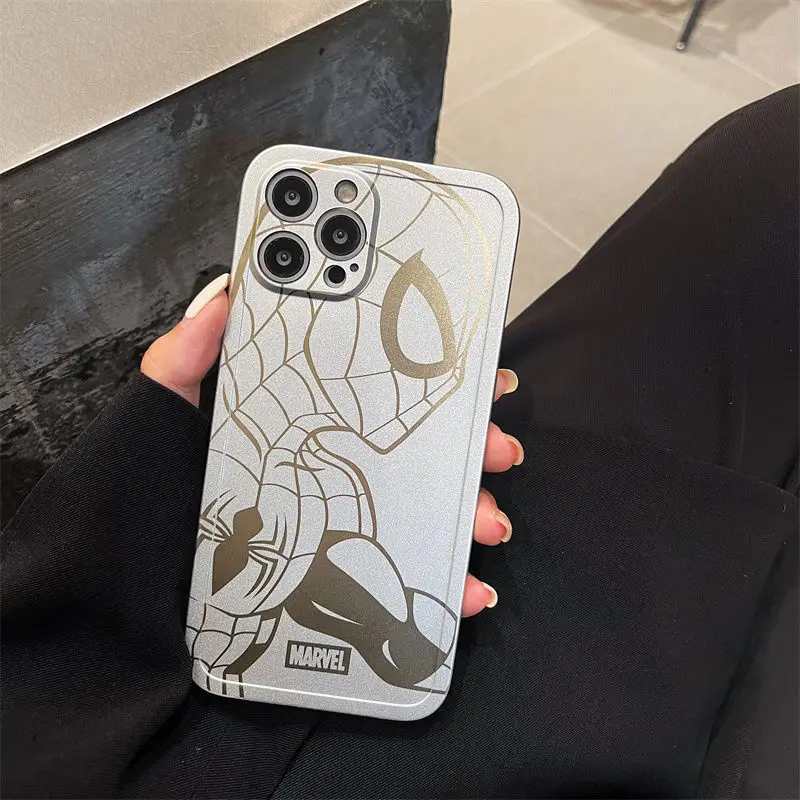 Мягкий чехол для телефона Marvel Железный человек Человек-паук iPhone 13 12 11 Pro MAX модный