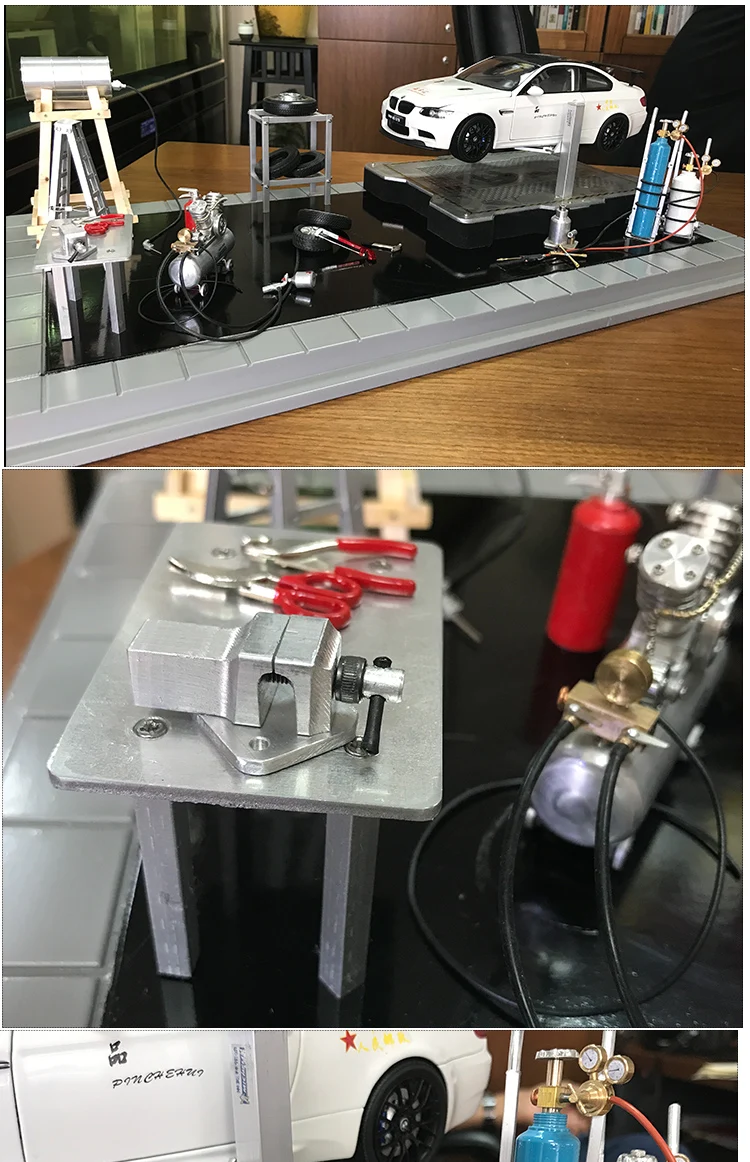 1:18 высокое моделирование DIY бутик модель автомобиля ремонт сайт Набор Модель Ремонт магазин аксессуары Лифт обслуживание завод без автомобиля