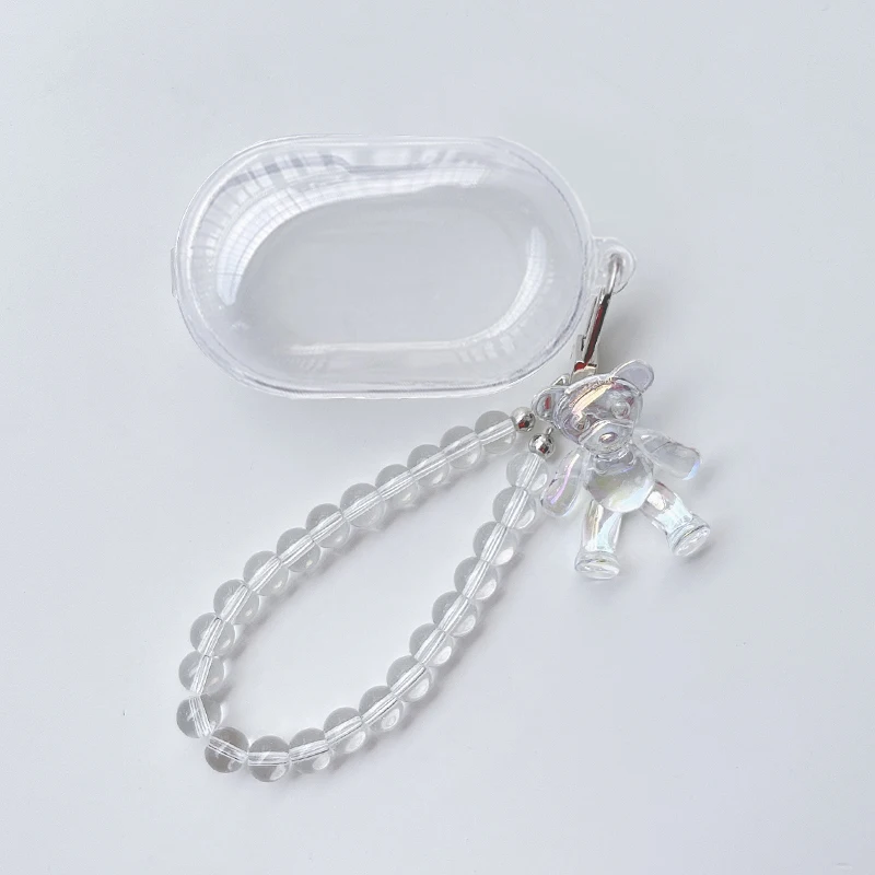 

For Realme buds Air 2 Neo case Cute Bear Cartoon WristChain Pendant Earphone Cover Soft Clear Protect Case budsAir2Neo