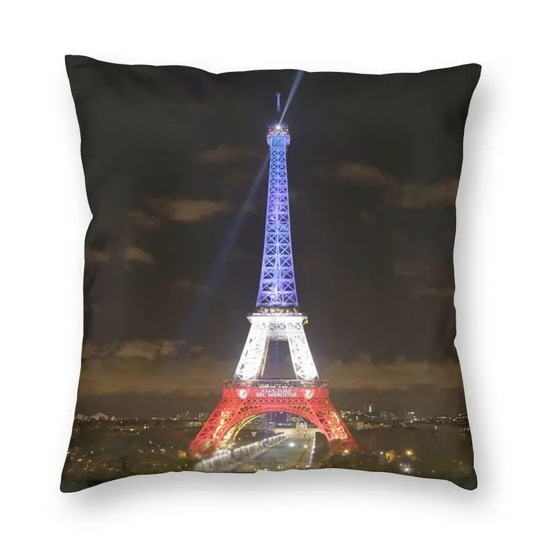 

Fashion Colors France Eiffel Tower Pillow Case Home Decor 3D Two Side Print Romantic Paris Cushion Cover for Car