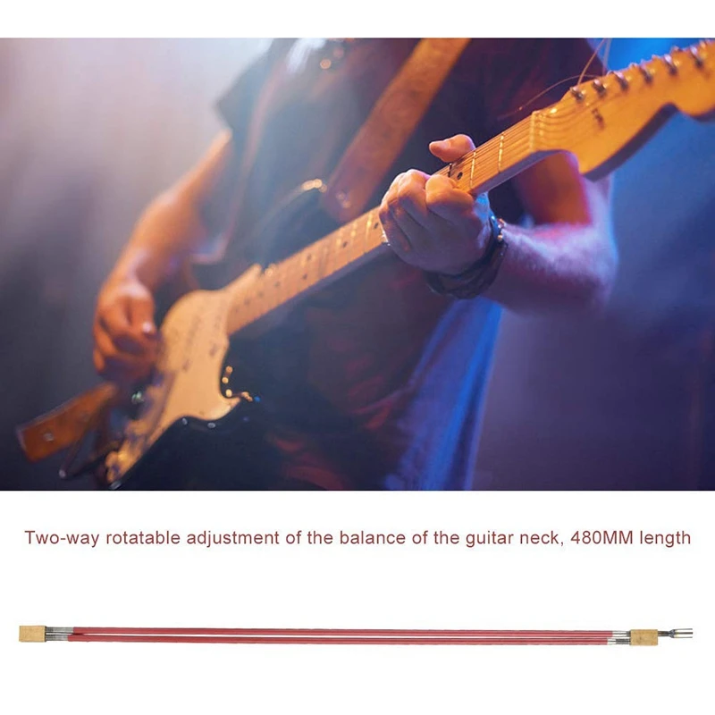 

Guitar Truss Rod Guitar Electric Guitar Truss Rod 460MM Two Way Red Copper Head Guitar Dual Truss Rod Adjustment Tool with 4MM W