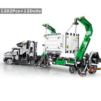 city series big truck technic engineering cars 12 dolls buiding blocks container vehicles figures bricks toys for children