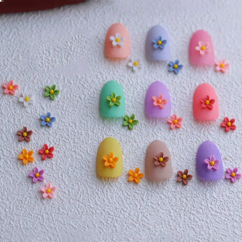 

Горячая распродажа 10 шт. пасторальная серия мини цветок дизайн ногтей ювелирные изделия Маникюр 3D Смола маленький цветок красочные милые у...