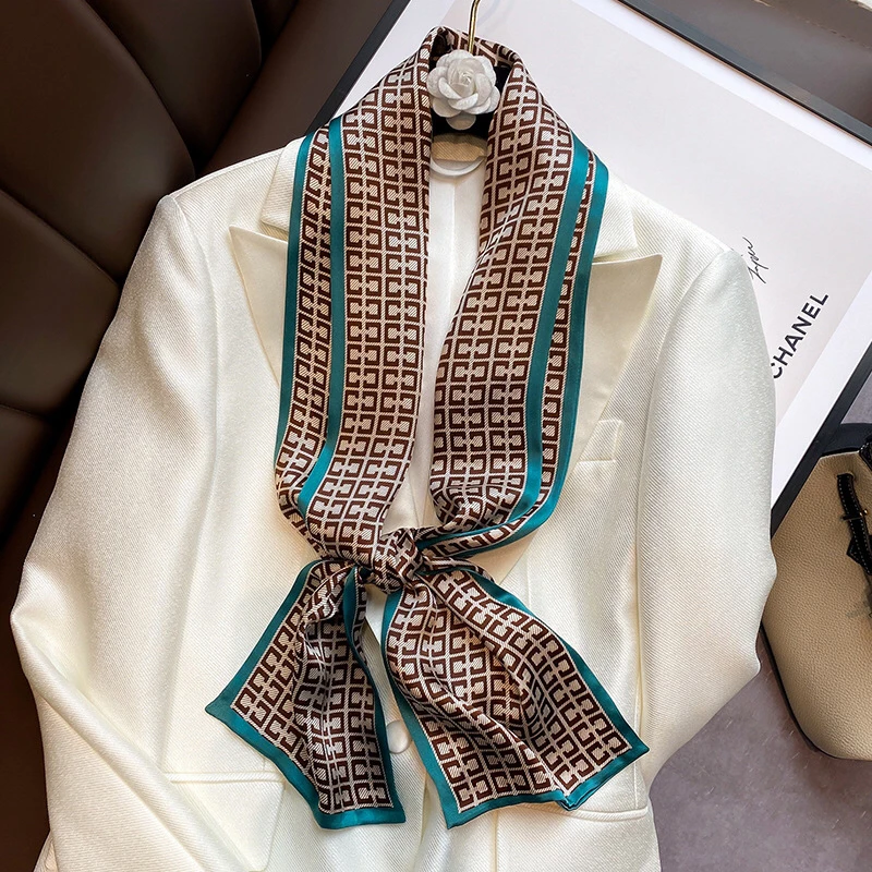 

2021 Women Silk Winter Scarf Luxury Design Print Lady Beach Shawl Scarves Fashion Smooth Foulard Female Hijab15x150