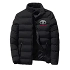 Новая зимняя мужская модная куртка с логотипом автомобиля Toyota, удобная классическая Стильная хлопковая одежда на молнии, теплые мужские топы, пальто