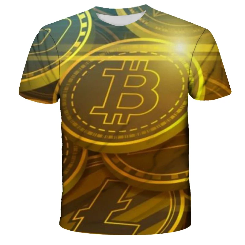 

2021 Children's T-Shirt Summer 3D Printing Boys And Girls Fashion Short Sleeve BTC T-Shirt Bitcoin Children's T-Shirt DIY 4t-14t