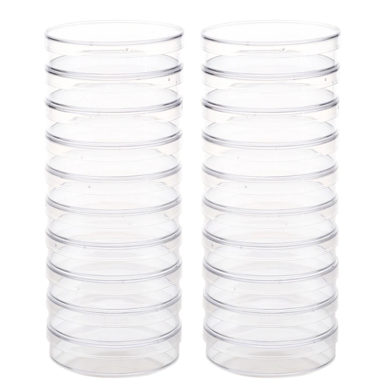 

20 шт. стерильные чаши Петри с крышками для бактериальных дрожжей 55 мм x 15 мм