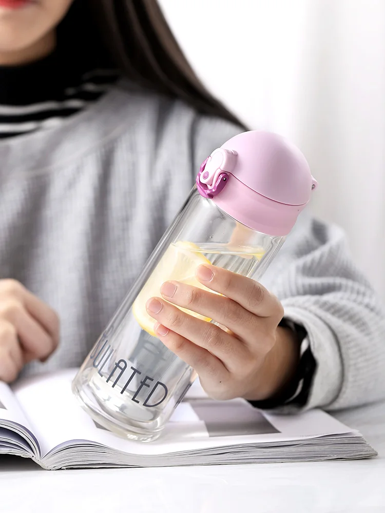 Уличная бутылка для воды стеклянная портативная новинка милые спортивные