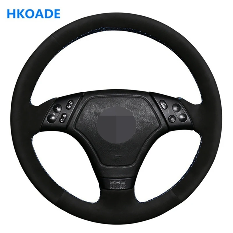 Сделай сам из мягкой черной замши ручной работы чехол рулевого колеса автомобиля