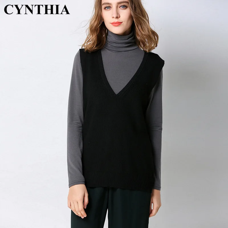 

Повседневный теплый шерстяной женский жилет в Корейском стиле на весну-осень, вязаный пуловер, жилет, свитер 7-5