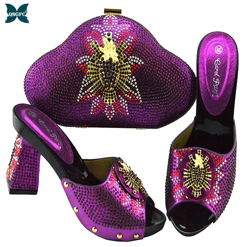 Новейший итальянский комплект обуви и сумочки в итальянском стиле Женская