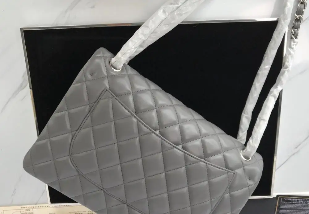 Серый Высокое качество Классический cuero Real marca famosa mujer bolso moda alta calidad Кроссбоди piel de oveja bolsos disegnador de lujo - Цвет: Серый