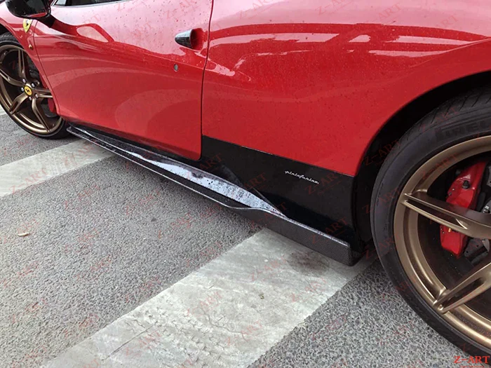 Z-ART из углеродного волокна боковые юбки для Ferrari 458 высокого качества углеродного волокна боковой спойлер для Ferrari 458 углеродного волокна боковые губы